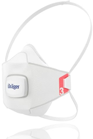 Dräger X-plore 1930 V 3 Masques de Protection respiratoire FFP3 avec valve, Masque anti-poussière jetable pour des travaux de construction, de chimie et de peinture, taille M/L