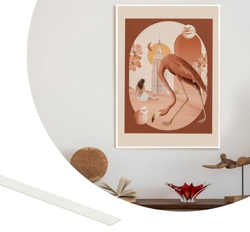 ZOWZOW Moulure adhésive 6,1 m x 6,4 mm, plinthe PVC étanche auto-adhésive pour mur, fenêtre, miroir, meuble, carrelage – décoration DIY maison Blanc