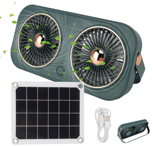 Solskjul, solfläkt – 20 W batteri energieffektiv kompakt fläkt för växthus garage camping uteplats