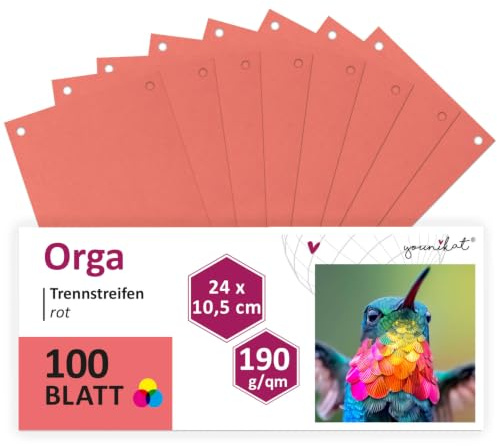 younikat Registerblad A4, 100 Stycken, Röd - you0067