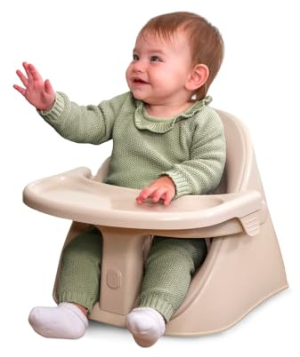 Boppy Seggiolino da pavimento e rialzo con postura corretta, color farina d'avena, ergonomico per una postura ideale e allineamento dei fianchi, regolabile per 4-36 mesi, converte da sedile a