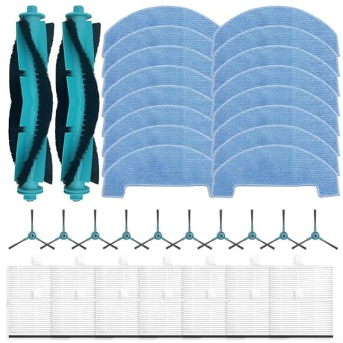Bulevisiter Juego de accesorios para aspiradora, kit de robot de barrido de piso, paño de fregona de repuesto, piezas de robot de limpieza del hogar con cepillos de rodillo, filtros, paños de fregona