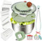 Salad Spinner Stainless Steel with Cutting Function [5 Different Attachments] Salad Spinner with Non-Slip Base and Crank Drive, Egg Yolk Separator, 5 L Stainless Steel Bowl Salad Bowl, Dishwasher Safe