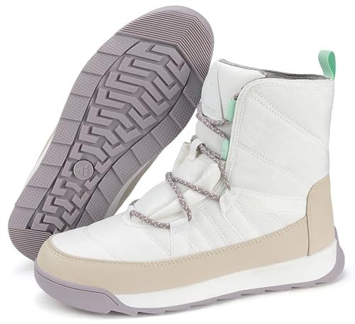 Mishansha Botas Nieve Mujer Cómodas Botines de Invierno Antideslizante Beige 40EU