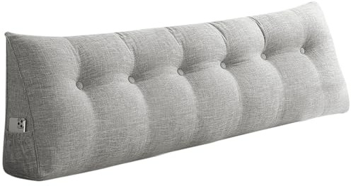 OHMG 120/140/160/180/200 CM Cojín de lectura, cojín de sofá triangular con funda extraíble, soporte de respaldo y espalda, ideal para cama y salón, cojines para cabecera de cama, cojines respaldo de