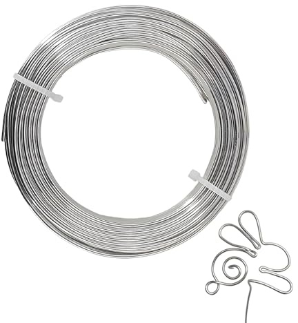 14 Gauge Aluminum Craft Wire,66 Ft Silver Metal Wire for Jewelry and DIY Projects,Bendable Metal Wire for Sculpting, Frames, and Bonsai Training