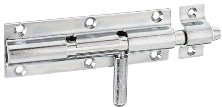 Alberts 127961 Verrou de box | avec poignée ronde et gâche attachée | passivé | platine 120 x 41 mm | Ø du boulon 16 mm | longueur totale 160 mm