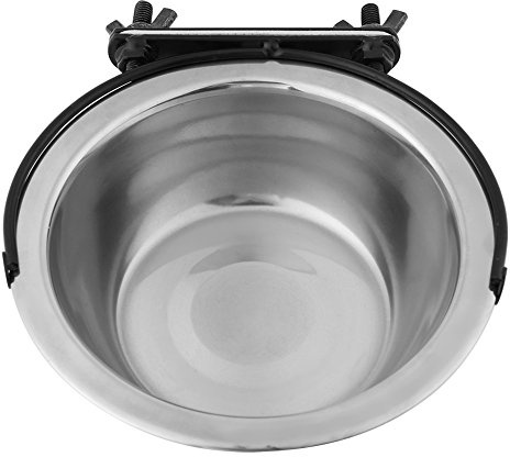 Gamelles Acier Inoxydable pour Chiens Chats, Bols Suspendus Alimentation Eau Taille L, Antidérapant Silencieux, pour Cage, Box et Petits Animaux