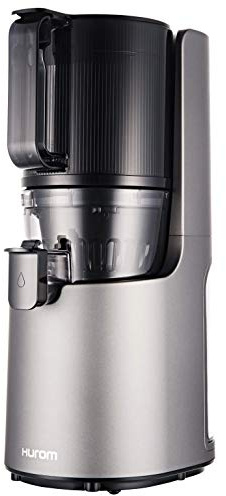 Hurom H-200 Electronic Slow Juicer Machine (Silver) - Self Feeding w Big Mouth Hopper to Fit Whole Fruits & Vegetables - Healthy Living - Easy Rinse Clean No Scrub BPA Free Easy Assembly