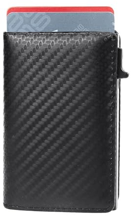 Kreditkartenetui mit RFID-Schutz Kredit- Kartenetui Antimagnetisch für Männer Kreditkartenetui aus PU-Leder Schlank für Männer und Frauen (schwarz) Schwarz 10*7*1.5cm Modern