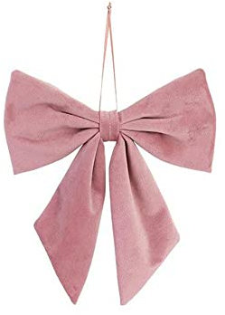 Fiocco in velluto imbottito ROSA ANTICO decorazione Natalizia Puntale Albero di Natale fuori porta Coccarda Ghirlanda addobbo MALVA CIPRIA (60 cm)