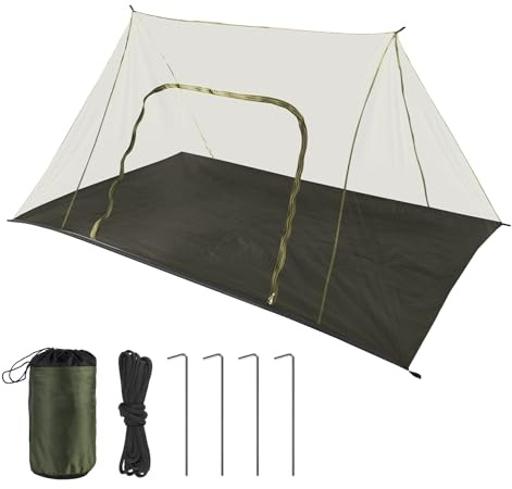 EFUTURETIME Mosquitera Grande de Camping 240X140X110cm - Portátil y Ligera para Viaje, Senderismo y Exterior - Tienda Con Techo a Dos Aguas-Verde