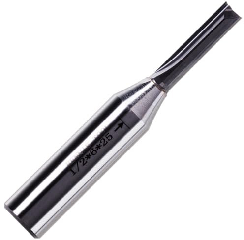 Rennie Tools - 6mm Cutting Diameter x 25mm Flute x 1/2 Shank TCT Tipped 2 Flute Straight Router Cutter Bit. Compatible With Makita Trend Festool Hikoki Dewalt Router Etc. 6mm Router Bit