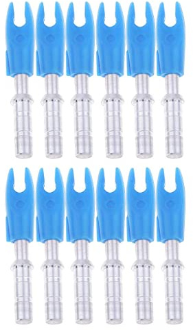 Folpus 12 Pièces Encoches de Précision de à l'arc en Plastique pour Arbre de Flèche ID 4.2mm Universel, Bleu, 4.2mm