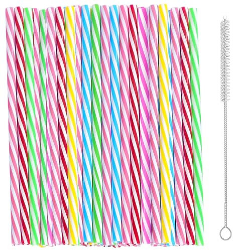 50 Pezzi Cannucce Riutilizzabili in Plastica, Lavabili in Lavastoviglie per Smoothie, Cocktail, Bevande Calde e Fredde - Colori Vivaci