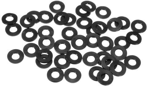 M METERXITY 60er-Pack M10 Schwarze Gummischeibe Sortiment Kit, 10mm ID 20mm OD 2mm Dicke Gummischeibe, Duschschlauchdichtungen für Schrauben/Haushaltsarmaturen/Gartenschläuche Gummischeiben