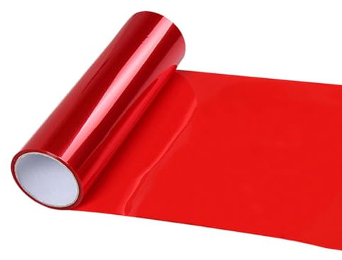 1 Rolle Scheinwerferfolie, Autotönungsfolie, rote Folie, transparent, zuschneidbar, selbstklebend,Scheinwerferrücklicht,getönte Vinylfolie,Auto-Rücklichttönungsfolie,Nebelscheinwerfer (rot) ﻿