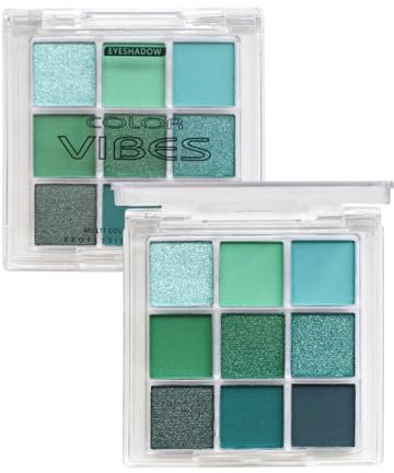 Palette Di Ombretti Verdi - Trucco Hadow Per Occhi Verdi Glitterati | Ombretto Glitterato E Opaco, Palette Di Ombretti Pigmentati Perlescenti Opachi In 9 Colori, Cosmetici Per Trucco Occhi Glitterati
