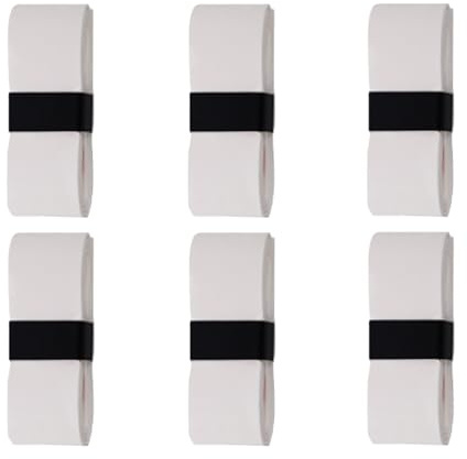 6 pièces Blanco Cinta Antideslizante Agarre Absorbente de Sudor,Multifuncional para cañas de Pescar,Raqueta de Tenis y bádminton