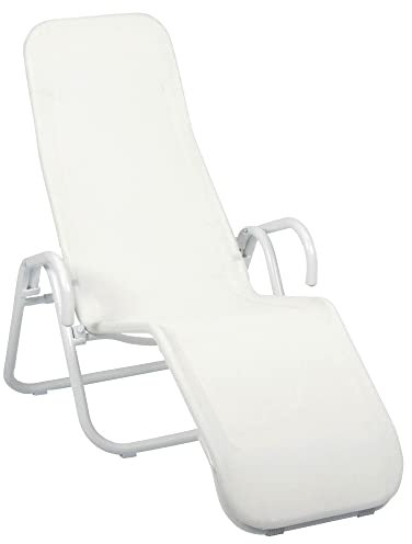 acamp Gartenliege klappbar | Wetterfest beschichtete Sonnenliege | Liegestuhl klappbar mit Bezug aus atmungsaktivem Acatex-Gewebe | Kippliege mit hohem Liegekomfort | Liege Garten in Weiß