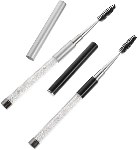 ARTSEWPLY Cepillo De Pestañas y Cejas 2 Piezas Tamaño Compacto Tapa Brillante, Aplicadores De Rímel Para Niñas y Maquillaje Portátil, Herramientas Prácticas Para Viajes