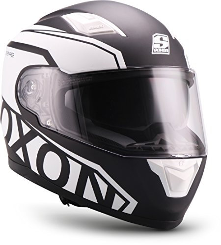 SOXON® ST-1000 Race „Black“ · Integral-Helm · Full-Face Motorrad-Helm Roller-Helm Scooter-Helm Cruiser Sturz-Helm Sport Urban · ECE 22.05 Sonnenvisier Schnellverschluss Tasche XXL (63-64cm)