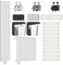 Aquamarin® Radiador - de Diseño Vertical o Horizontal, Plano, Una o Doble Capa, Acero, con/sin Válvula, Tamaño a Elegir, Blanco o Antracita - Radiador de Pared, Calefacción Central para Baño, Salón