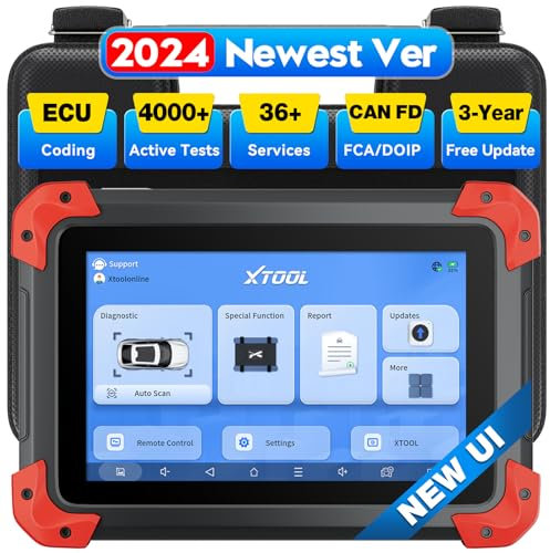 XTOOL D7 Car Diagnostic Tool, Bidirectional OBD2 Scanner with All System, Online/ECU Coding, 36+ Resets-Oil/EPB/SAS/DPF/Battery/Throttle, Live Data, FCA/DOIP/CAN FD, 3-Year Updates, Cover 10000+ Cars