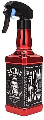 ZIBARBER Water Sprayer 500ml/16.9oz Hair Spray Bottle Hairdressing Barber Spray Bottle Whisky Squirt Bottle Mist Salon Hair Tools Home Gardening (Red)