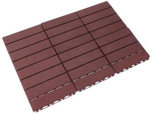Azulejos de Patio para Exteriores Entrelazados, 6 Piezas Pp Marrón