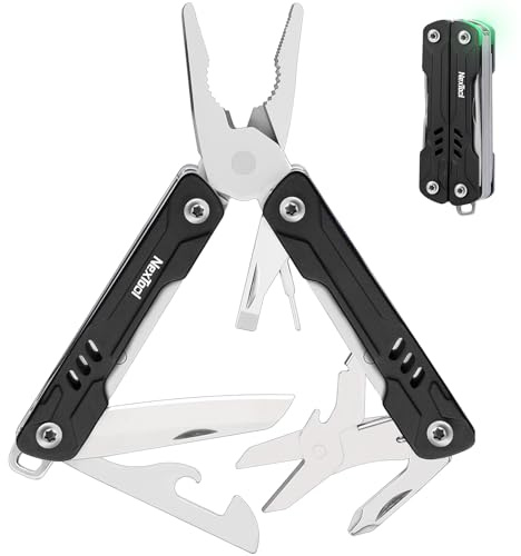 NexTool Multitool Mini Sailor S11,11-in-1 Kompaktes Multitool mit Spitzzange, Schere, SIM-Karten-Extraktor und Schraubendreher für EDC, Angeln,Camping,Reparaturen,Geschenke für Männer-Schwarz