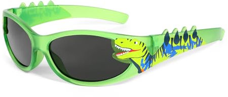 Hifot Sonnenbrille Kinder Jungen Mädchen, Dinosaurier Sonnenbrille Jungen 3-10 Jahren, Mode Kindersonnenbrille Fahrradbrille Kinder Sonnenbrillen mit UV-Schutz, für Ferien Strand Freien Sommer Sport