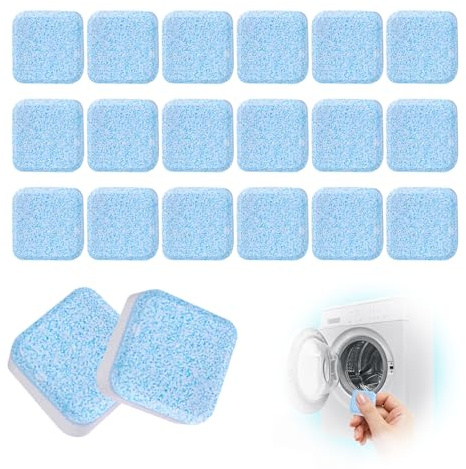 24 PCS Washing Machine Cleaner Deep Clean, Deep Clean Washing Machine Descaler Compatible with HE, Front and Top Load Washer, High-Efficiency Tablets for Removing Odor, 12 Month Supply