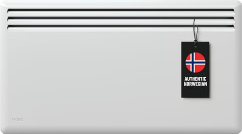 NOBØ NFK4N väggmonterad elektrisk värmare 1 000 W, termostat, vit