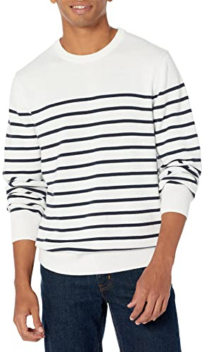 Amazon Essentials Homme Pull à Col Rond et Manches Longues, 100% Coton (Disponible en Grandes Tailles et Grandes Longueurs)