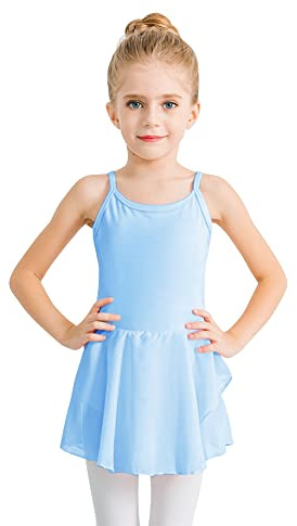 Stelle Toddler Ballet Leotards for Girls,Dance Leotard for Girls,Camisole Toddler Ballet Outfit for Studio Outdoor Daily Wear, Blue 5-6 Years