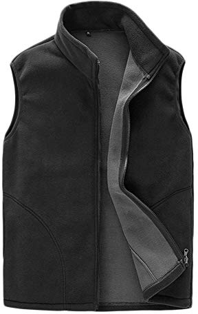 GELing Veste Polaire Douce Hiver Epaisse Manteau Gilet en Polaire Douce sans Manche avec Poches, Noir, M, Unisexe-Adultes, Femme, Manteau, Veste sans Manches
