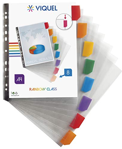 Viquel RAINBOW CLASS - Separadores personalizables A4 MAXI (8 unidades)