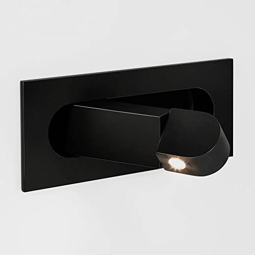 Lámpara de pared de montaje empotrado LED Foco de lectura de cabecera ajustable, mini aplique de pared Accesorios de iluminación de cabecera, Focos de pared de dormitorio Lámparas de noche para sala d
