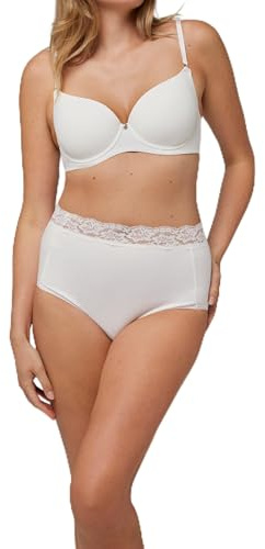 Ysabel Mora - Braga Haute Contrôle Détail Dentelle Blanc pour Confort et Soutien Abdomen et Fessiers avec Coton Naturel Doux et Respirant - Série Confort et Support