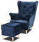 Imebel Sessel mit Hocker Rio - Komfortabler Sessel für das Wohnzimmer - Lesesessel im skandinavischen Stil - Polstersessel im Lounge-Stil mit Holzbeinen - Sessel Schlafzimmer