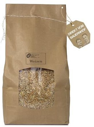 Gebrüder Goller Weizen 12,5kg - Weizenkörner für Hühnerfutter/Taubenfutter/Entenfutter/Nagerfutter/Kaninchenfutter - Getreide für Vögel und Kleintiere direkt vom Hof im Sack