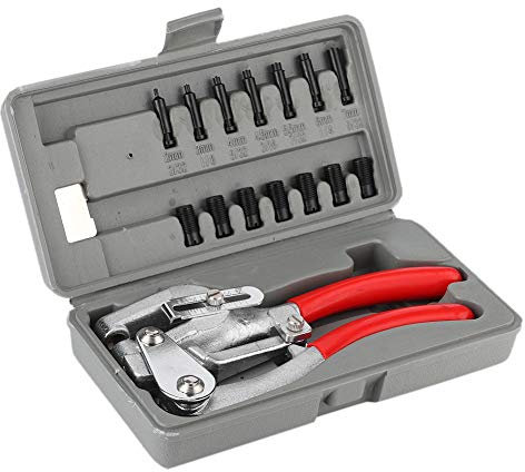 CHICIRIS Pinza per Punzonatura 16 Pezzi, Strumenti Manuali Multi -funzioni con Manico Ergonomico per Metallo, Ottone, Gomma, Pelle, Plastica, Costruzione, Operatori Decorativi, Metallo