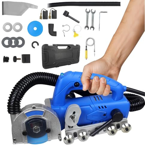 Nettoyeur de joints électrique, nettoyeur de joints de carrelage sans poussière, profondeur réglable, tuyau d'aspiration, nettoyeur de joints de carrelage en céramique(1200W)