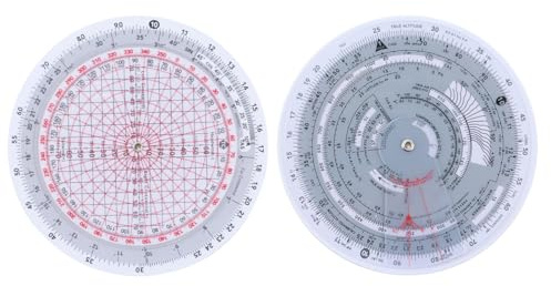 Gutol Règle à calcul circulaire E6B en plastique étanche pour calculateurs de navigation et de vent et de vitesse
