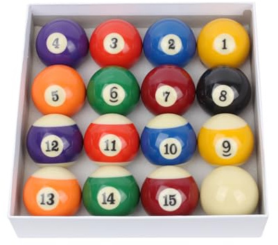 Milisten 16 StüCk Billardkugeln Set: 1.89 Kg Regulierung Poolball Komplettset Nummer Design Harz Kugeln FüR Heimclub Billard ZubehöR Spielzimmer Freizeit