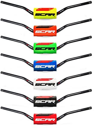 Guidon Moto Cross SCAR O² 28mm (1 1/8”) sans barre - Villopoto Stewart Style - Mousse noire