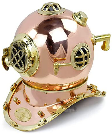 Nautical Replica Hub Tauchhelm aus Kupfer und Messing, 45,7 cm, US Navy Mark V Tiefseetaucher-Helm