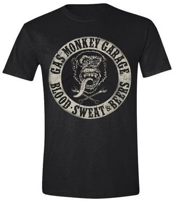 Gas Monkey Garage Herren T-Shirt GMG Blood Sweat and Beers Männer Shirt Schwarz-L