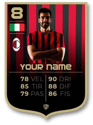 Stampitaly Sport Player Card-Maxi Figurina Personalizzata con Foto HD Stampa UV Idea Regalo Originale Uomo Donna Compleanno Laurea università Merchandising Squadra Calcio Futsal FUT (Player Card 2)